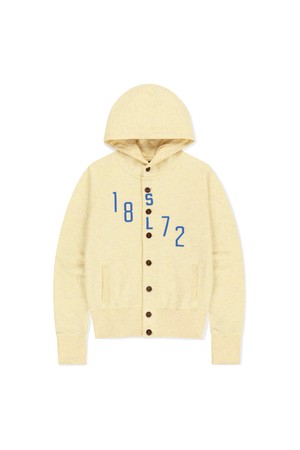 W 1872 Button Up Hoodie Heather Yellow