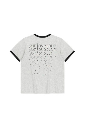 Dots Ringer Tee Heather Grey