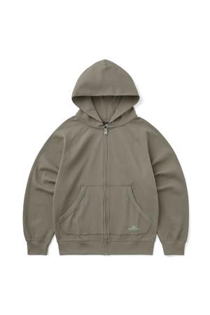 Aero Waffle Zip Up Hoodie Taupe