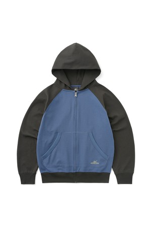 Aero Waffle Zip Up Hoodie Blue