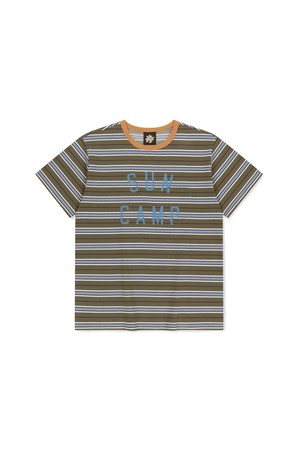 SUN CAMP Stripe Tee Brown
