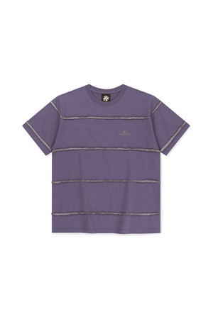 Raw Edge Stripe Tee Purple