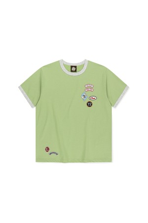 Multi Patch Ringer Tee Light Olive