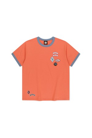 Multi Patch Ringer Tee Orange