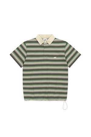 Striped Caddie Polo Green
