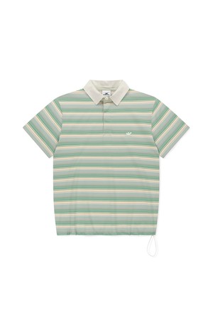 Striped Caddie Polo Grey