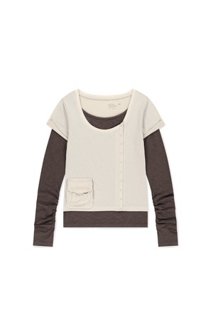 W Polartec Delta FlexAir Layered LS Tee Stone