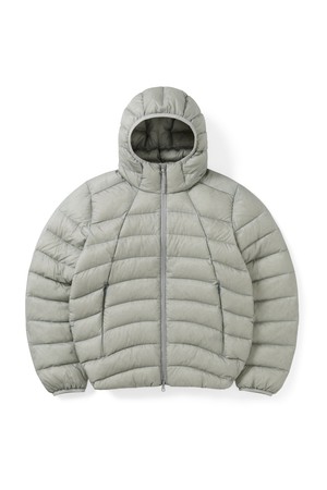 Hooded Fly Light Down Jacket Silver