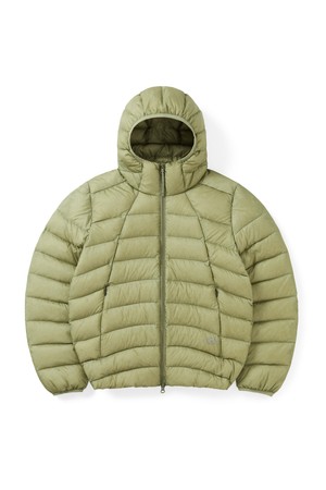Hooded Fly Light Down Jacket Khaki