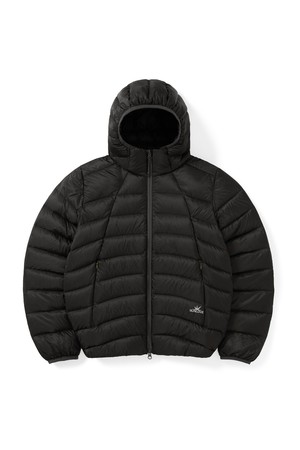 Hooded Fly Light Down Jacket Charcoal