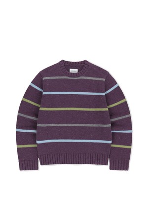 Stripe Crewneck Knit Purple