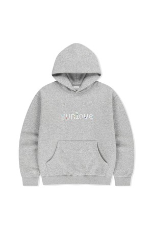 Dots Brushed Hoodie Heather Grey