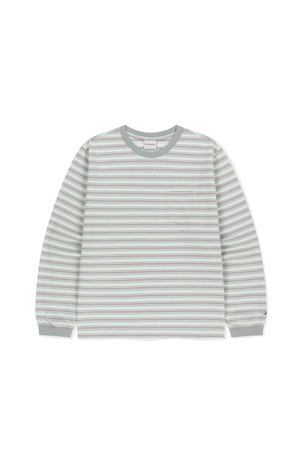 Dash Stripe LS Tee Light Blue
