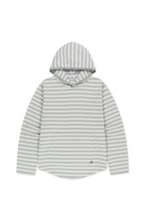 Dash Stripe Hooded LS Tee Light Blue