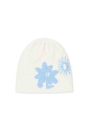 Cali Shaggy Beanie White/Blue