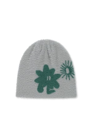Cali Shaggy Beanie Grey/Green