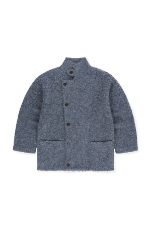 Shaggy Double Knit Cardigan Heather Navy