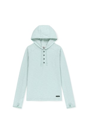 Slub Hooded LS Tee Mint
