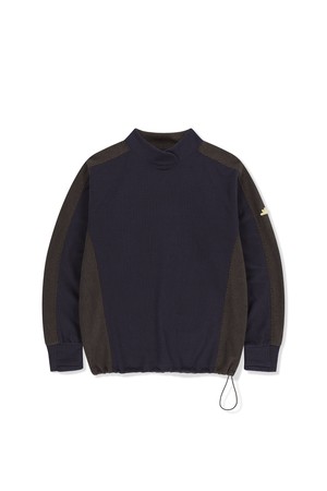 Grid Fleece Pullover Navy