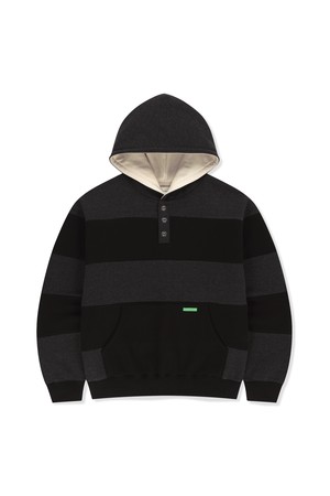 Rugger Stripe Hoodie Black