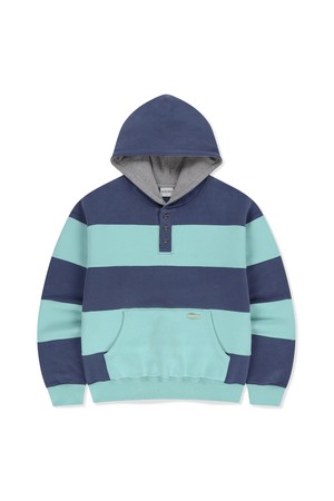 Rugger Stripe Hoodie Blue