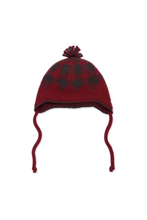 Check Knot Beanie Red