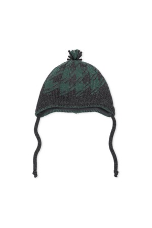 Check Knot Beanie Charcoal