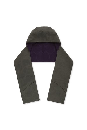 Reversible Fleece Hoodie Scarf Charcoal