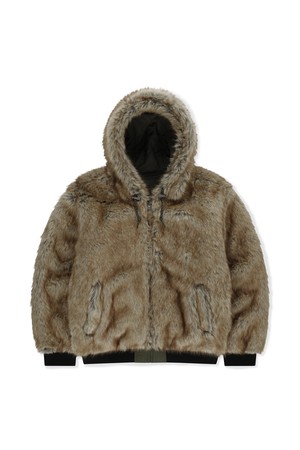Reversible Faux Fur Jacket Olive