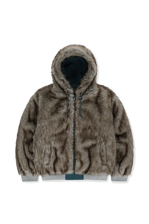 Reversible Faux Fur Jacket Teal