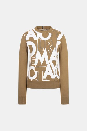 [테일러메이드] 여성 로고 패턴 방풍 라운드 니트 TWSRM7221-513_CAMEL-a