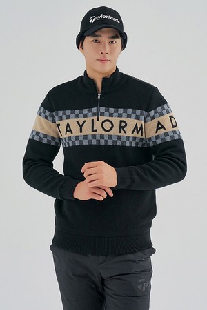 [테일러메이드] 남성 메리노 울 구스 다운 하이브리드 반집업 니트 TMSHM4124-199_BLACK-a