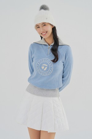 [테일러메이드] 여성 메리노 울 변형 카라 하이넥 니트 TWSHM8122-920_BLUE-a