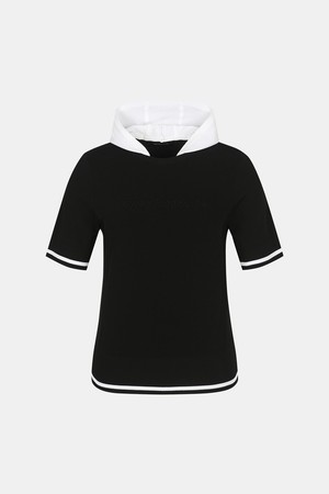 [테일러메이드] 여성 후드 탈부착 반팔 니트 TWSHN7121-199_BLACK-a