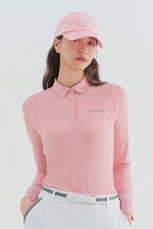 [테일러메이드] 여성 등판 니트 카라 티셔츠 TWTYN7241-403_PINK-a