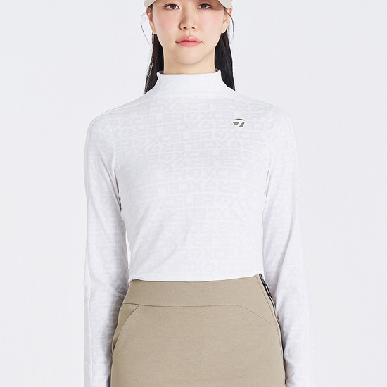[테일러메이드] 여성 자가드 하이넥 티셔츠 T8031TO5242-100