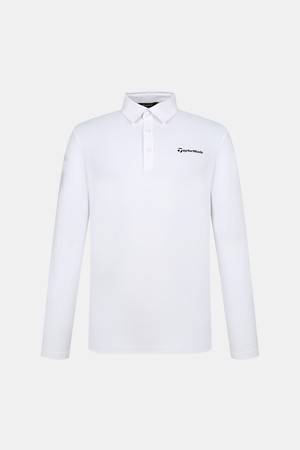 [테일러메이드] 남성 소매 빅로고 카라 긴팔 티셔츠 TMTYO1741-100_WHITE-a