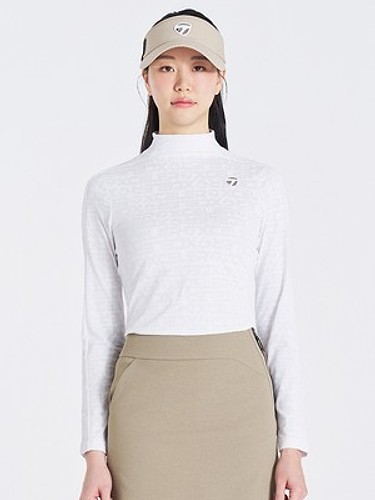 [테일러메이드] 여성 자가드 하이넥 티셔츠 T8031TO5242-100-a