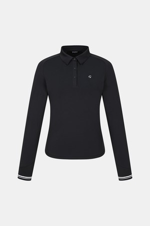 [테일러메이드] 25FW 여성 소매 시보리 카라 티셔츠 TWTYO7142-199_BLACK-a