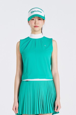 [테일러메이드] 25SS 여성 셔링 슬리브리스 티셔츠 TWTHO6342-804_GREEN-a