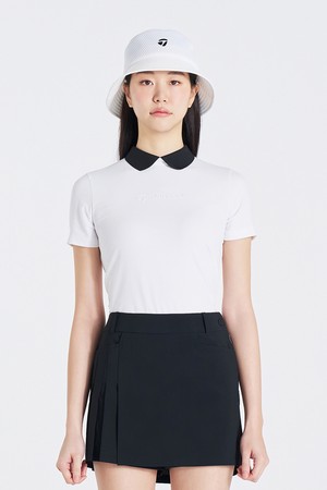 [테일러메이드] 25SS 여성 로고 카라 반팔 티셔츠 TWTYO6144-100_WHITE-a