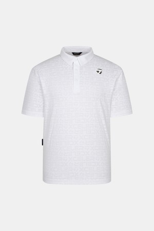 [테일러메이드] [엑셀러]25SS 남성 로고 자카드 카라 반팔 티셔츠 TMTYO2141-100_WHITE-a