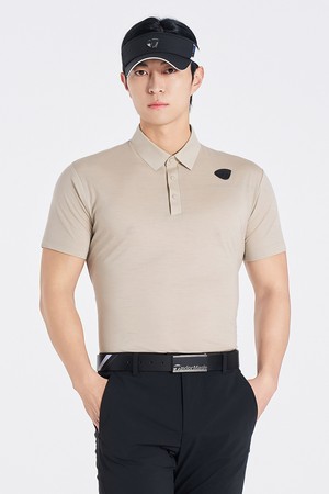 [테일러메이드] [엑셀러]남성 울저지 카라 반팔 티셔츠 TMTYO2144-509_BEIGE-a