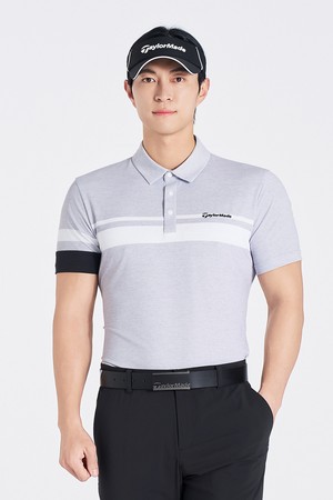 [테일러메이드] 25SS 남성 블록 카라 반팔 티셔츠 TMTYO2244-193_GREY-a