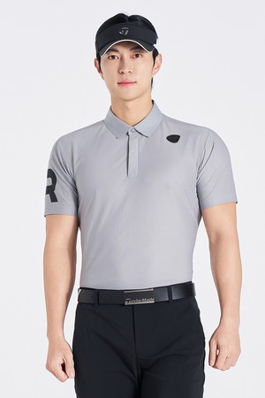 [테일러메이드] [엑셀러]25SS 남성 로고 카라 반팔 티셔츠 TMTYO2146-190_GREY-a