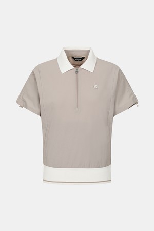 [테일러메이드] 25SS 여성 써커 카라 아노락 반팔 점퍼 TWJUO6301-509_BEIGE-a