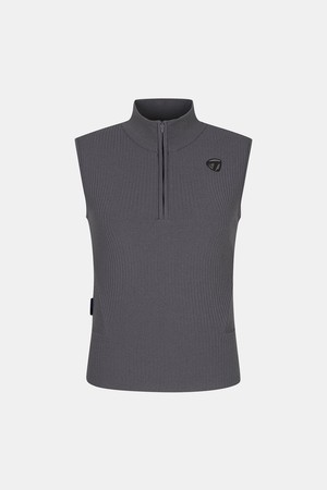 [테일러메이드] [엑셀러]25SS 여성 하이넥 슬리브리스 니트 TWSHO6221-195_GREY-a