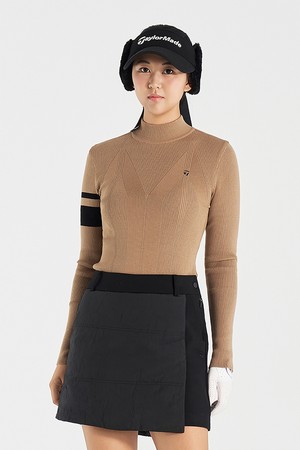 [테일러메이드] 25FW 여성 골조직 하이넥 니트 TWSHO7225-513_CAMEL-a