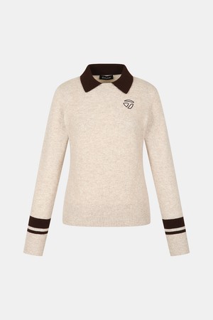 [테일러메이드] 25FW 여성 캐시미어 혼방 카라 니트 TWSYO7227-508_BEIGE-a