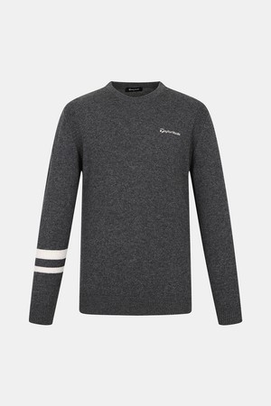 [테일러메이드] 25FW 남성 캐시미어 혼방 라운드 니트 TMSRO3224-193_GREY-a
